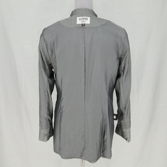 Kasper ASL Jacket Womens 10 Gray Shimmer Fitted Blazer Lined Office Career - Picture 12 of 14